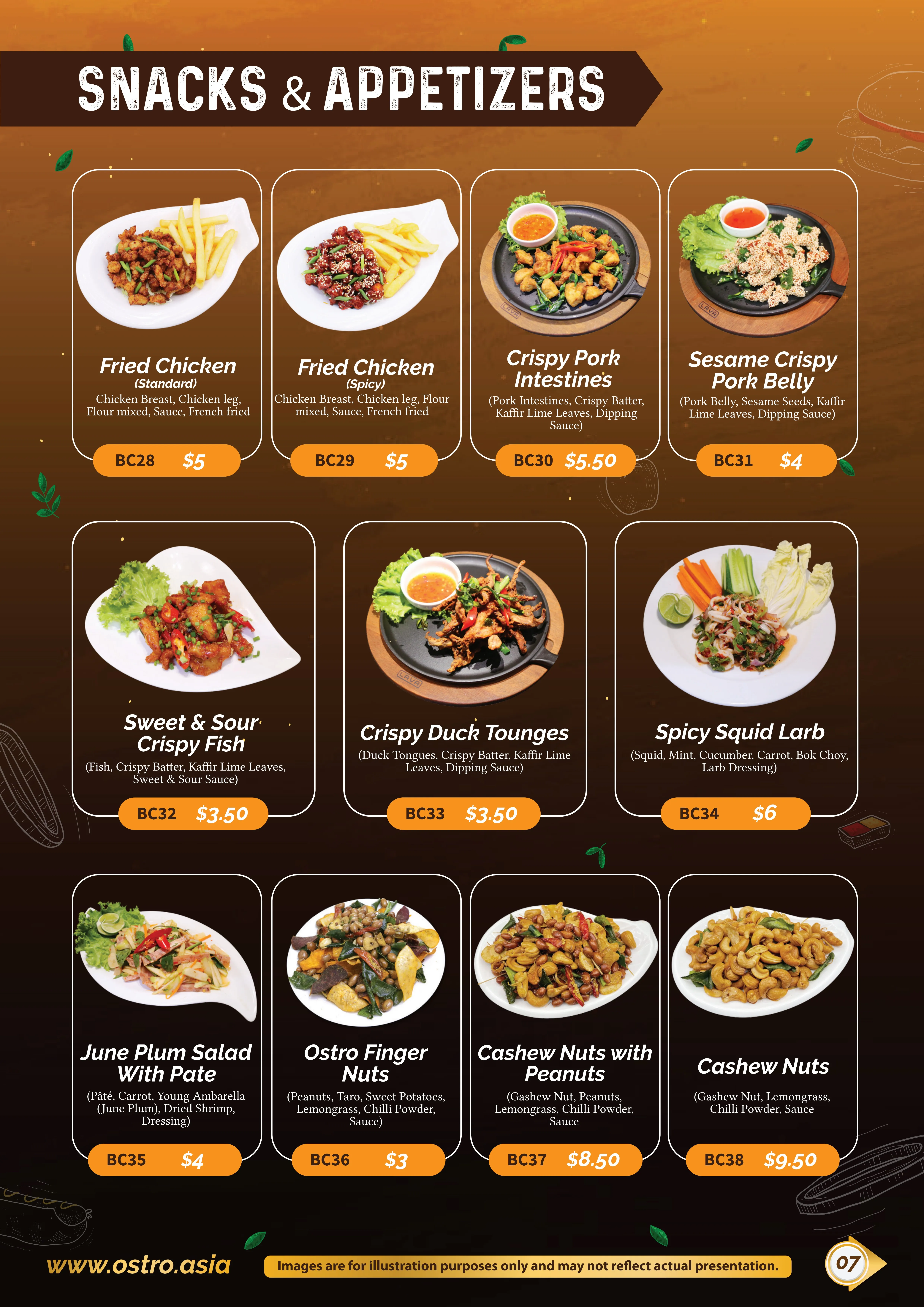 Snack & Appetizers Menu 4